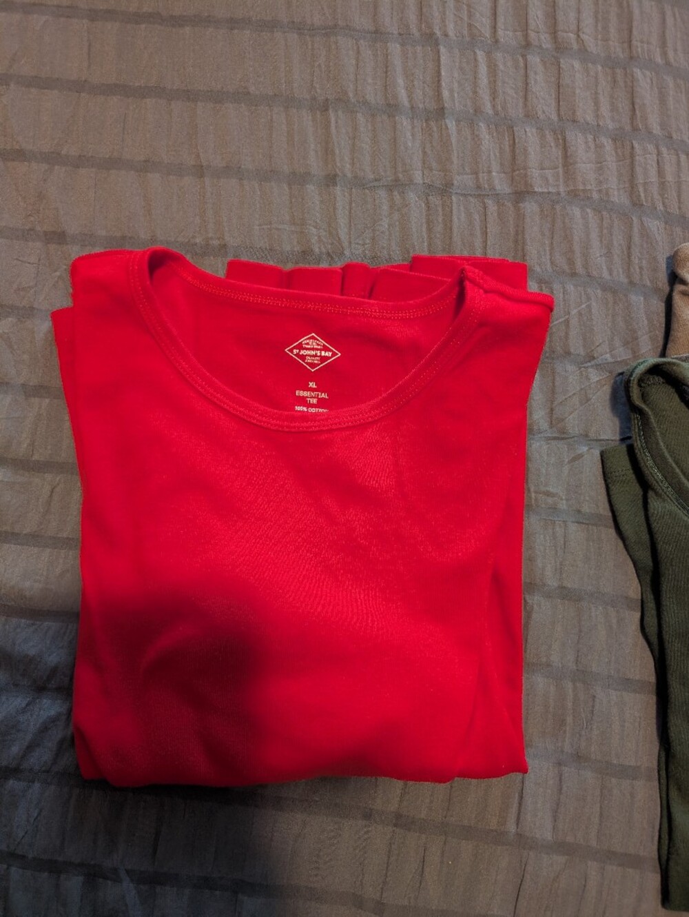 St. John's Bay Red Long Sleeve Crewneck Top